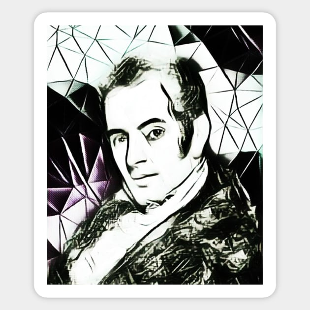 Washington Irving Balck and White Portrait | Washington Irving Artwork 4 Sticker by JustLit